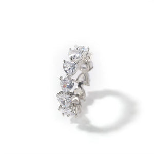 UWIN Hip Hop Pink CZ Heart Shaped Cubic Zirconia Ring Gold Plated Women Finger Rings Wholesale Jewelries