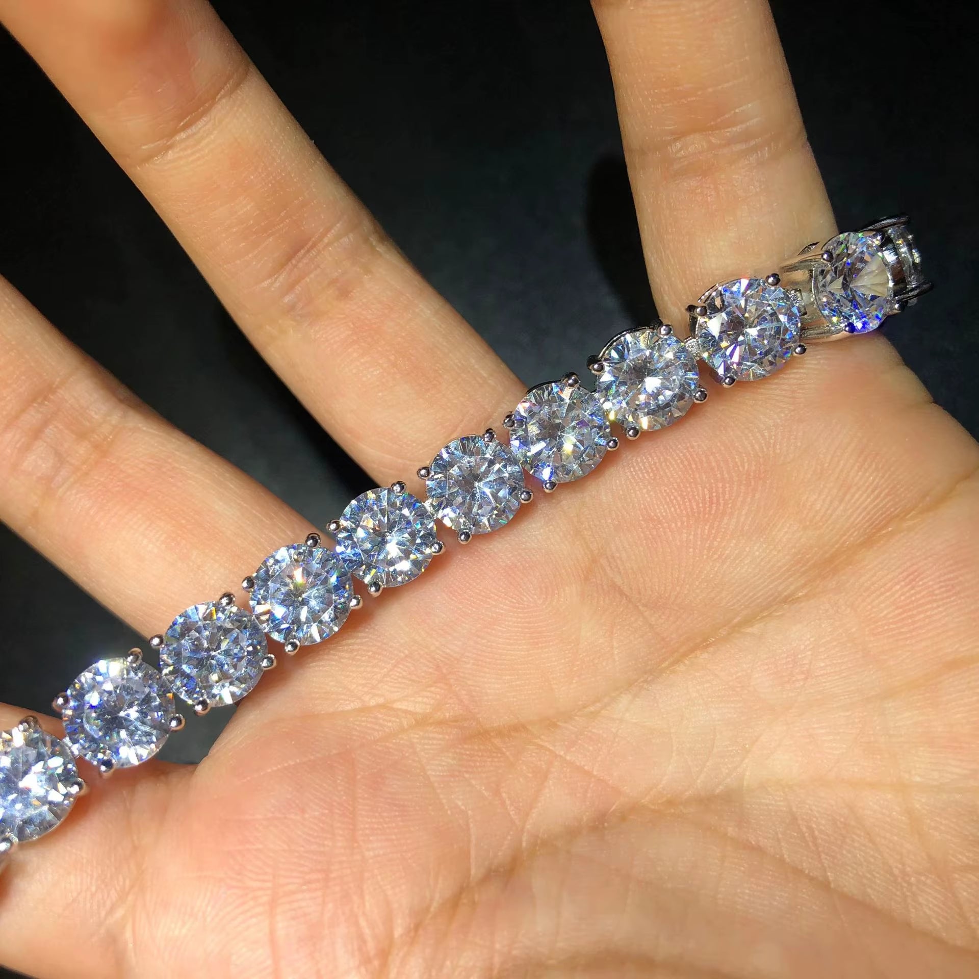 Hot Selling 2Mm 3Mm 4Mm 5Mm 8Mm Width CZ 1 Row Tennis Chain Bracelet Women Men Iced Out Bling Bracelet Jewelry
