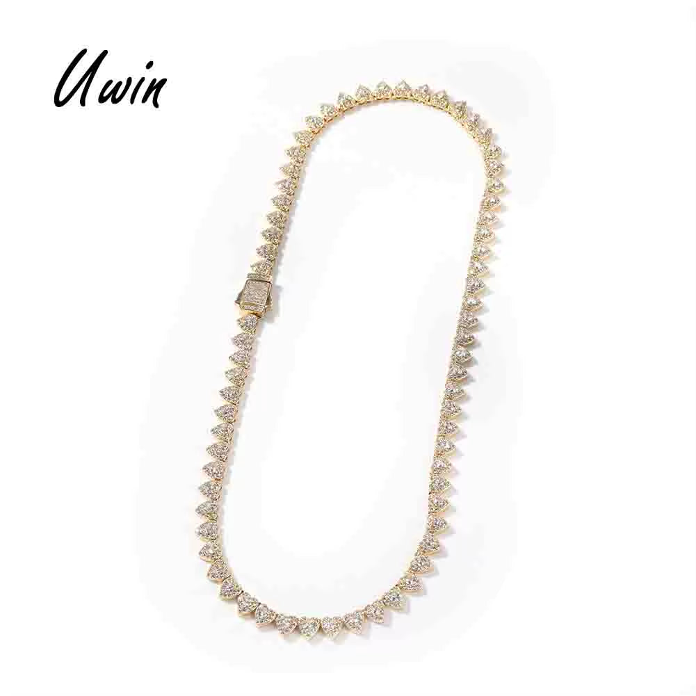 Elegant Dainty Choker Hot Sale Fancy Iced Out Double Heart Necklace Layered Jewelry for Women Bling Bling Love Series Bracelet