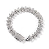 Unisex Luxury 18K Gold Plated Mini Cross Bracelet 5A Zircon Cluster Chain Link Charm for Men Women Fashionable Accessory