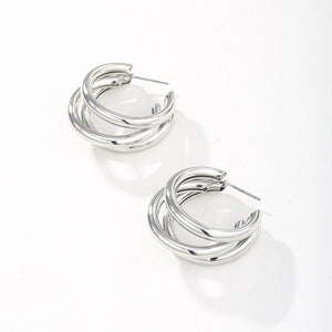 Europe And America Cross Border Advanced Design Personality Round Ring Earrings