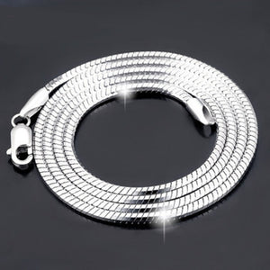 Sterling Silver Plated platinum necklace chain jadoku men clavicle silver chain Korean fashion collar men and women lovers of silver