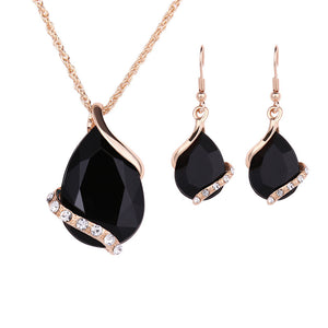 Water Drop Necklace Earring Set