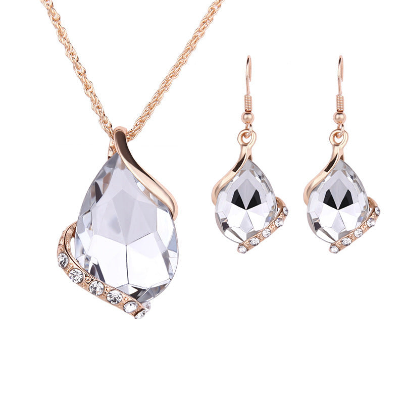 Water Drop Necklace Earring Set