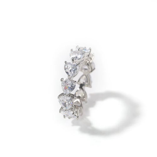 UWIN Hip Hop Pink CZ Heart Shaped Cubic Zirconia Ring Gold Plated Women Finger Rings Wholesale Jewelries