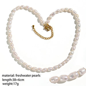 Natural Freshwater Pearl Necklace For Women Light Luxury Minority Sweet Cool Style Clavicle Chain