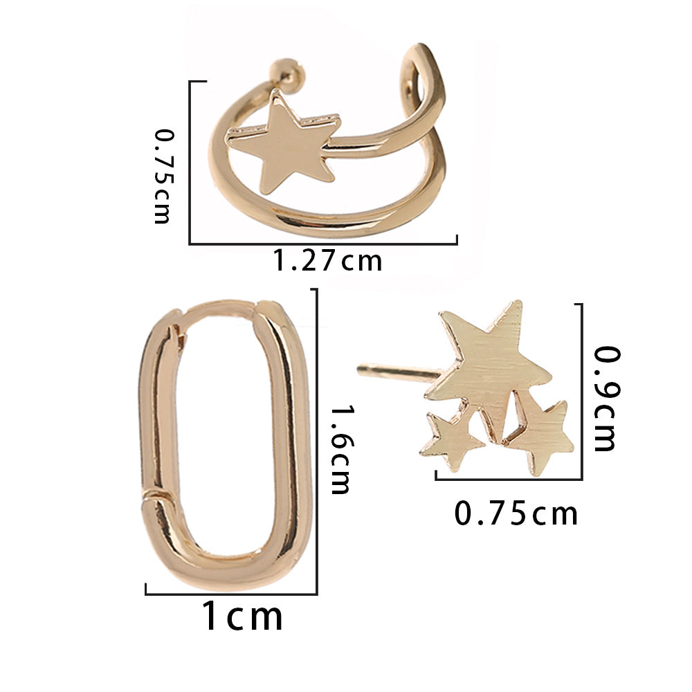 Korean Star Temperament Earring Earring Earring Bone Clip Female No Ear Hole Niche Earring Female Set Decoration