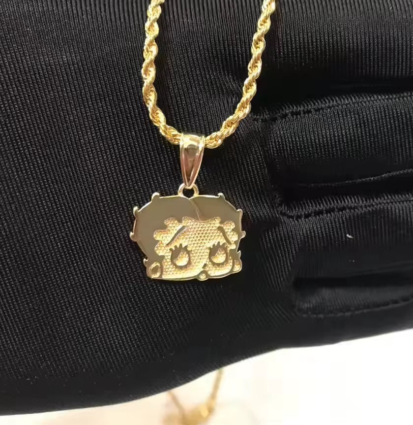 Wholesale 18K Gold Plated Stainless Steel Necklace Cartoon Pendant Necklace Fashion Chain Jewelry