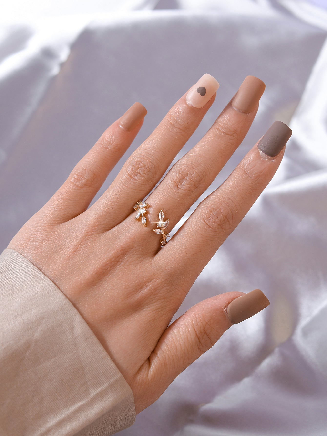 Fashion Simple Gold Ring Leaf Ring