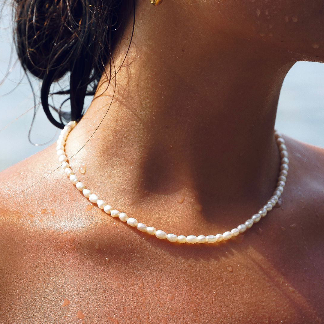 Natural Freshwater Pearl Necklace For Women Light Luxury Minority Sweet Cool Style Clavicle Chain