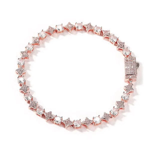 Luxury Thin Twinkle Little Star Gold Diamond Bling Tennis Chain Lady Elegant Bracelet Necklace Set Fashion Women Men Jewelry