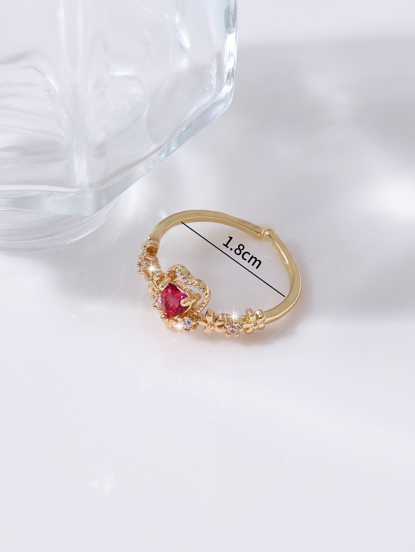 Elegant Style Small Fresh Opening Adjustment Love Ruby Ring