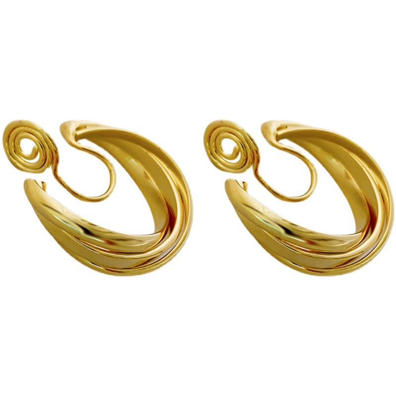 Mosquito Coil Hoop Earrings French Ear Clip Without Pierced Ears