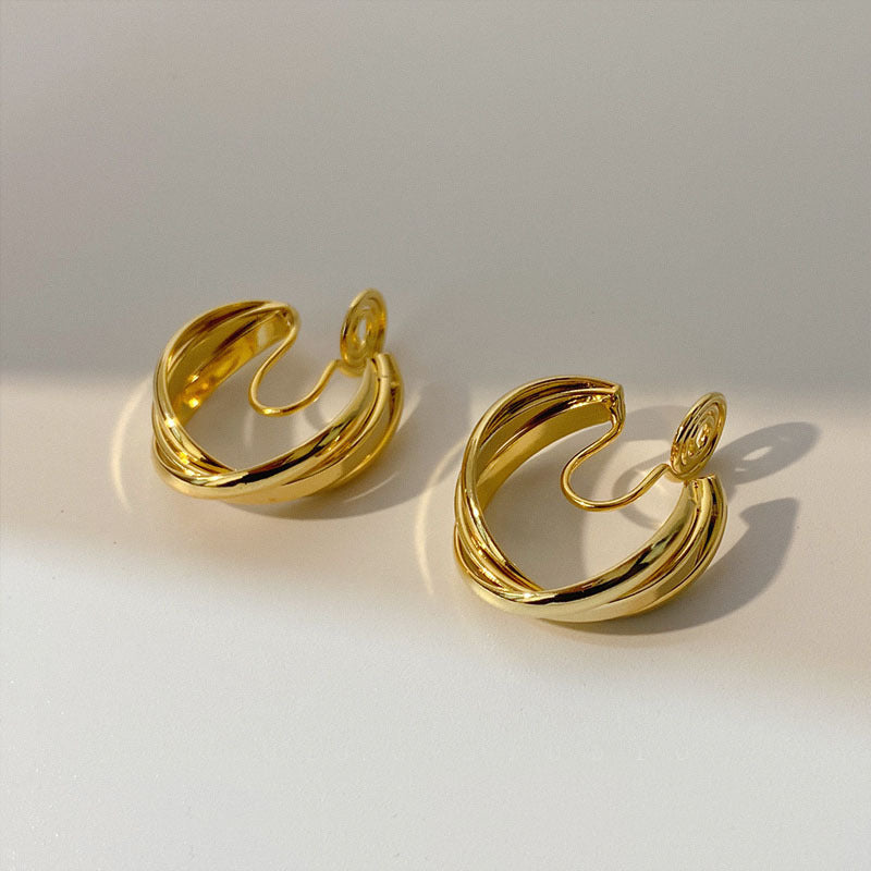 Mosquito Coil Hoop Earrings French Ear Clip Without Pierced Ears