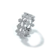 Korean Version Classic Bands Hollowed Checkered Open Cross Ring ZIRCON Women'S Jewelry Main Material Copper None