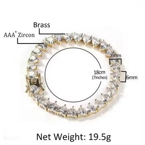 UWIN 5A CZ Iced Out Clover Tennis Chain Heart Tennis Heart Bangle Armband Wrist Bracelet Set 18K Gold Women Jewelry
