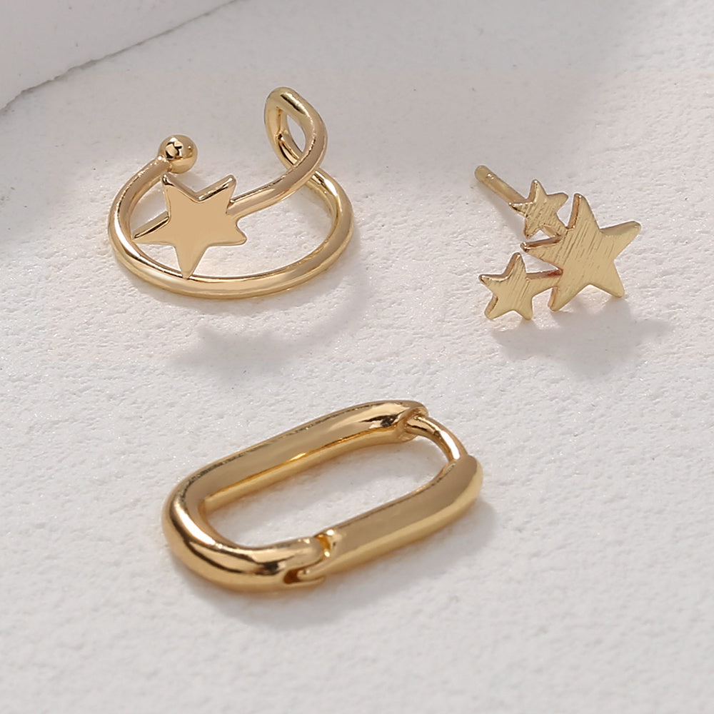 Korean Star Temperament Earring Earring Earring Bone Clip Female No Ear Hole Niche Earring Female Set Decoration