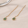 Thin Face Earlines, The New Trend Of Small Simple Tassel Earrings Long Copper Micro-green Zircon Small Turtle Earrings Pendant