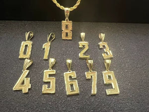 Customized Hot-Selling 18K Gold Plated Hip-Hop Stainless Steel Zircon Men'S 0-9 Number Pendant Necklace for Party & Gift