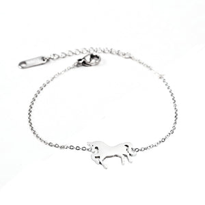 Fashion Gold Silver Stainless Steel Unicorn Horse Bracelet Dainty Chain Bracelets For Women Girls Jewelry Gift