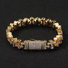 Unisex Luxury 18K Gold Plated Mini Cross Bracelet 5A Zircon Cluster Chain Link Charm for Men Women Fashionable Accessory