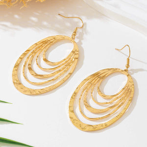 European And American Fashion Elegant Woman Metal Multi-layer Circle Hollow Out Women's Earrings