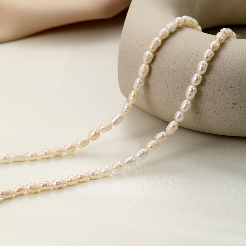 Natural Freshwater Pearl Necklace For Women Light Luxury Minority Sweet Cool Style Clavicle Chain