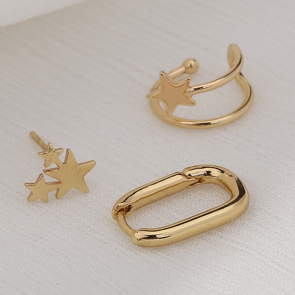 Korean Star Temperament Earring Earring Earring Bone Clip Female No Ear Hole Niche Earring Female Set Decoration