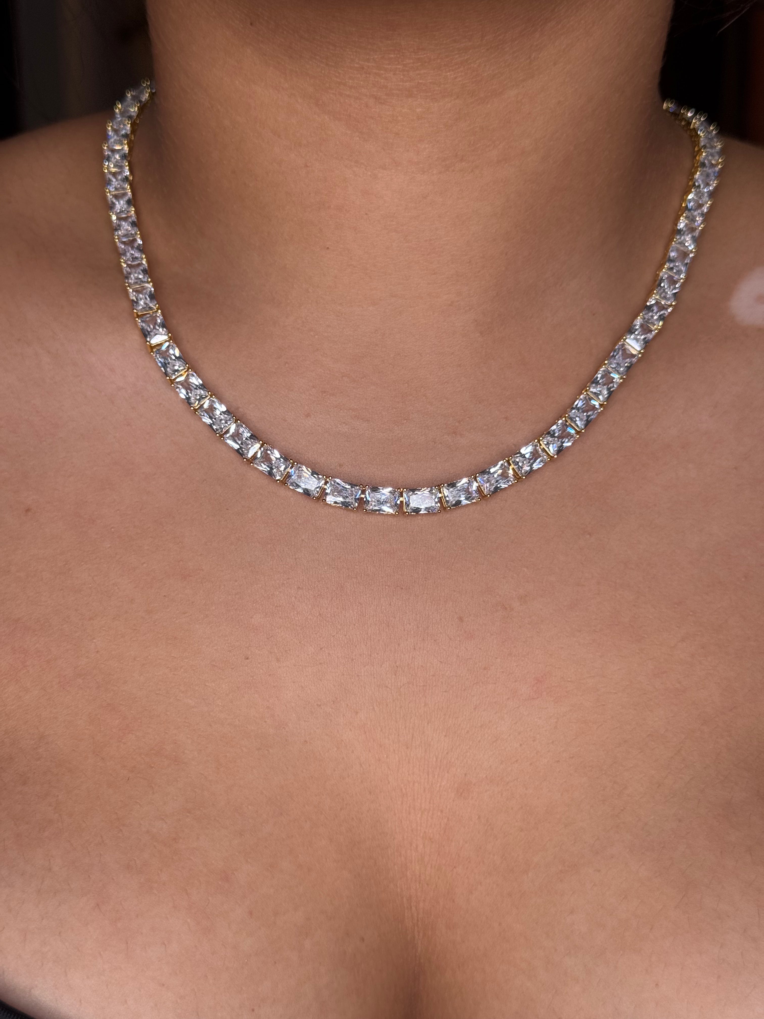 THE MONOLITH | Princess Cut Tennis Necklace