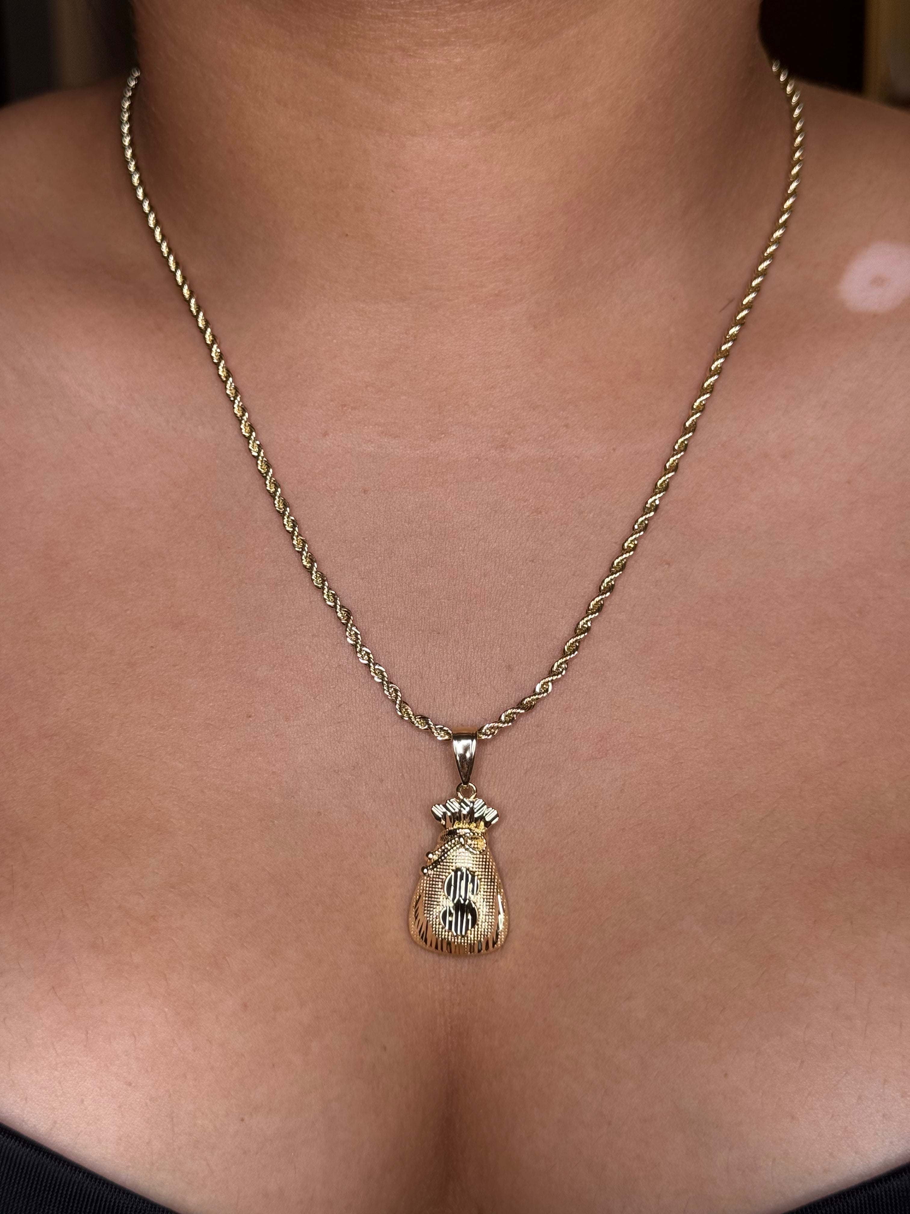 THE FORTUNE | 18K Gold Plated Money Bag Pendant Necklace