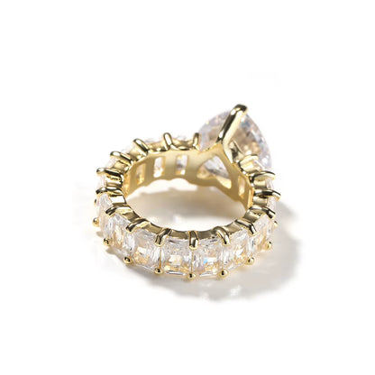 By itself: THE HEIRESS baguette heart statement ring shown in gold